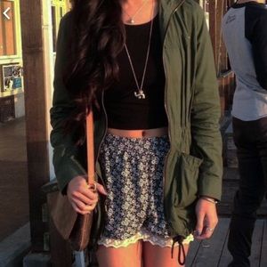 High waisted floral shorts